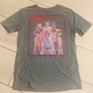 Old Navy Stranger Things T Shirt Youth Sz. L (10-12) Gray Grey Short Sleeve